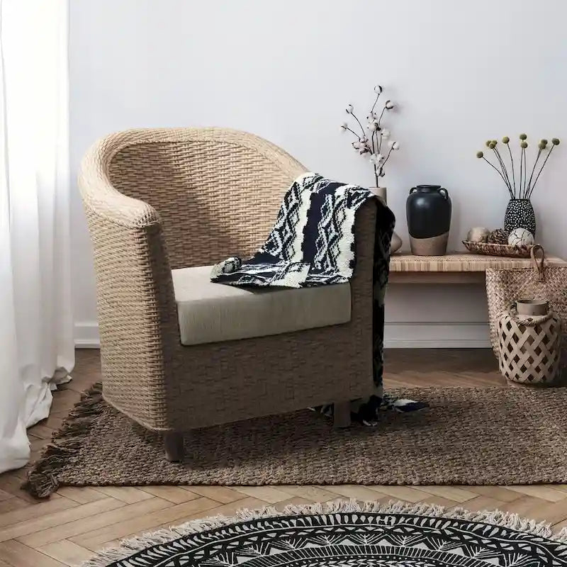 Fauteuil en rotin tressé Kubu rustique Lali de Furniture of America