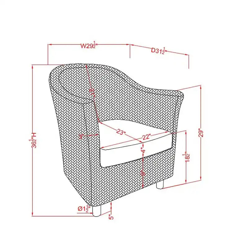 Fauteuil en rotin tressé Kubu rustique Lali de Furniture of America
