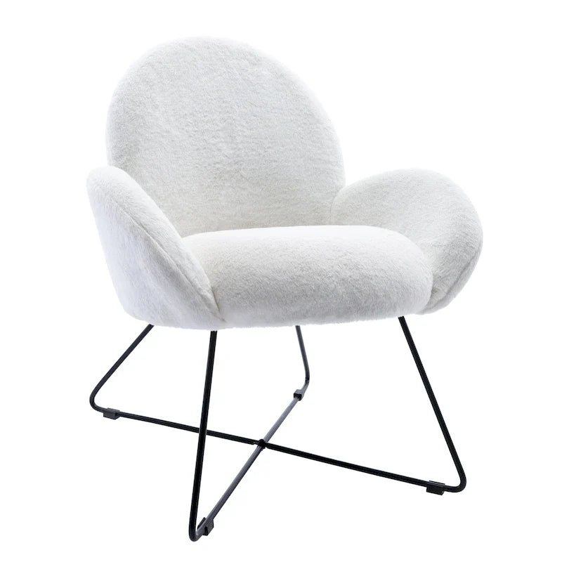 Corvus Rowen Modern Fleece Upholstered Accent Chair with Arm