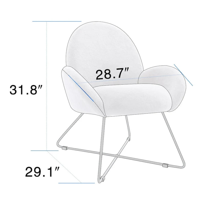 Corvus Rowen Modern Fleece Upholstered Accent Chair with Arm
