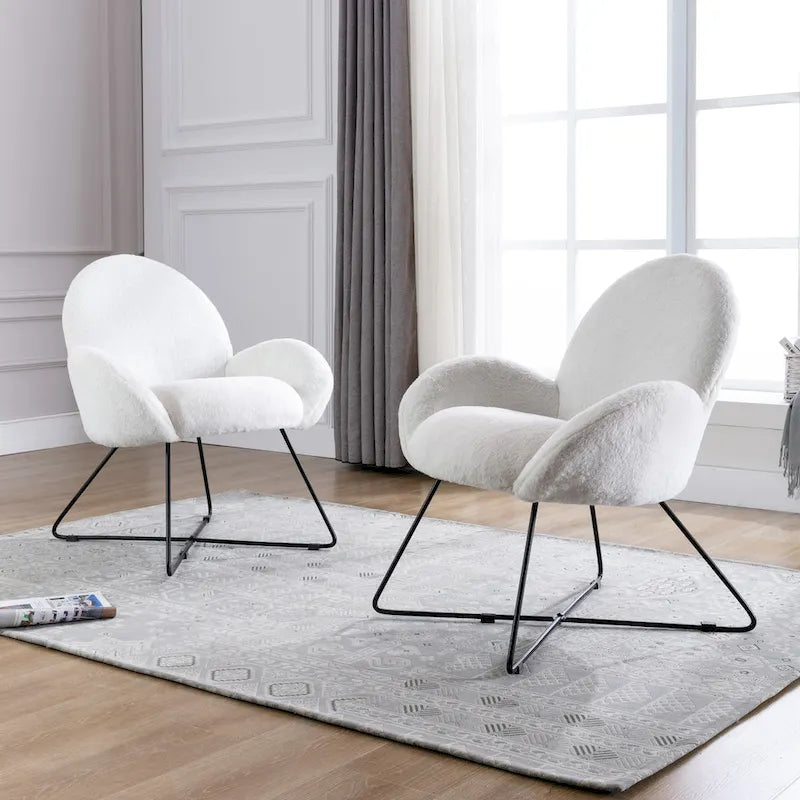 Corvus Rowen Modern Fleece Upholstered Accent Chair with Arm