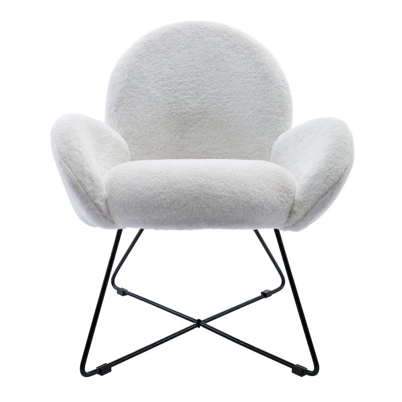 Corvus Rowen Modern Fleece Upholstered Accent Chair with Arm