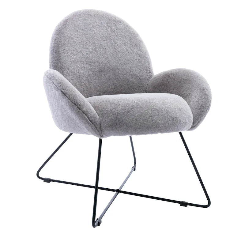 Corvus Rowen Modern Fleece Upholstered Accent Chair with Arm