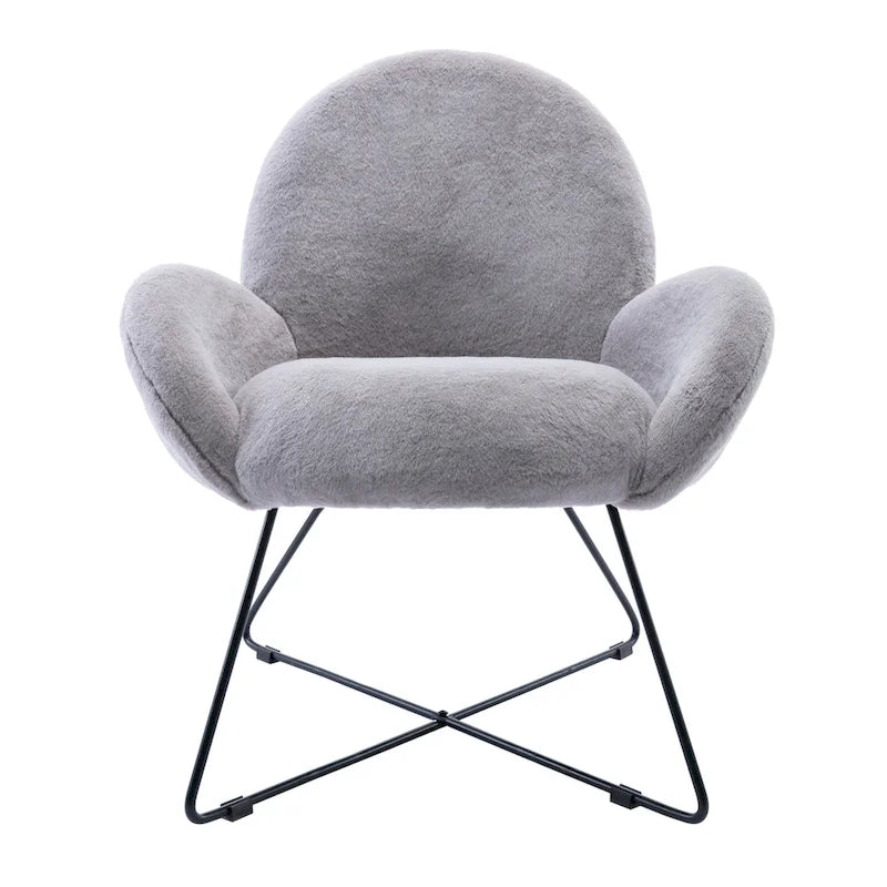 Corvus Rowen Modern Fleece Upholstered Accent Chair with Arm