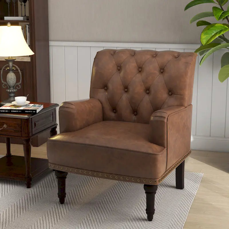 Fauteuil d'appoint en cuir PU pour salon