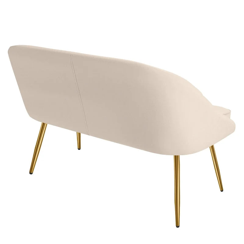 Tufted Contemporary Loveseat Sofa Chair With Gold Metal Legs Two-Seat Sofa for Living Room Bedroom