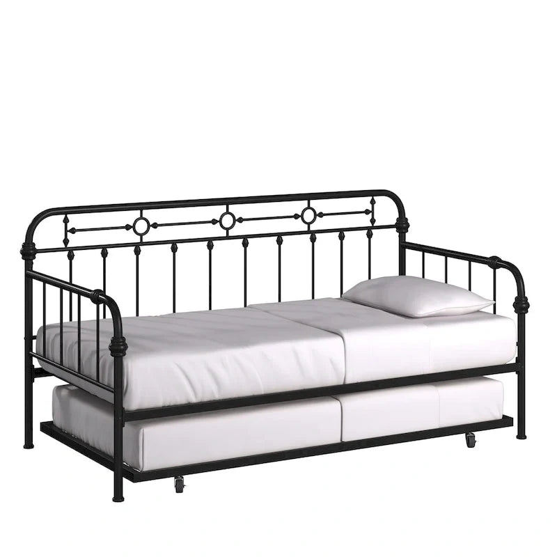 Lit de repos en métal bronze foncé vieilli Darren avec lit gigogne par iNSPIRE Q Classic