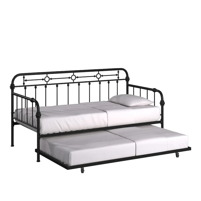 Lit de repos en métal bronze foncé vieilli Darren avec lit gigogne par iNSPIRE Q Classic