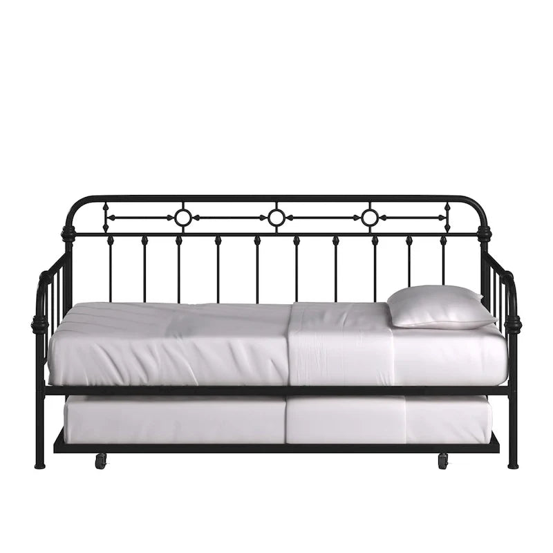 Lit de repos en métal bronze foncé vieilli Darren avec lit gigogne par iNSPIRE Q Classic