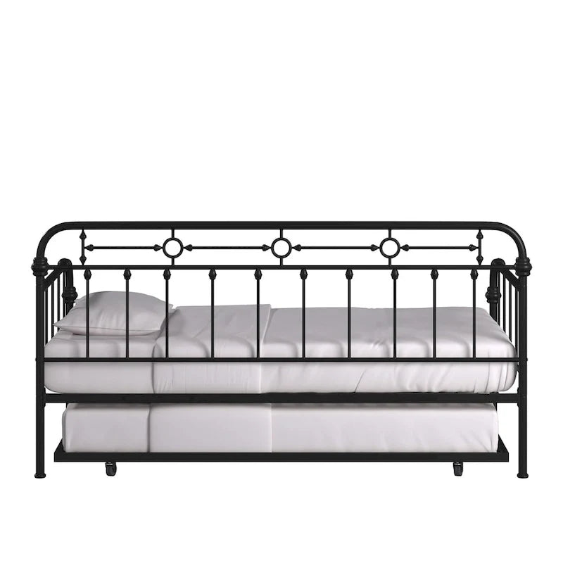 Lit de repos en métal bronze foncé vieilli Darren avec lit gigogne par iNSPIRE Q Classic
