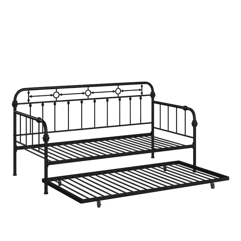 Lit de repos en métal bronze foncé vieilli Darren avec lit gigogne par iNSPIRE Q Classic