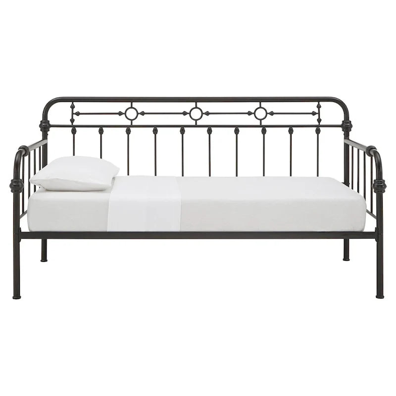 Lit de repos en métal bronze foncé vieilli Darren avec lit gigogne par iNSPIRE Q Classic