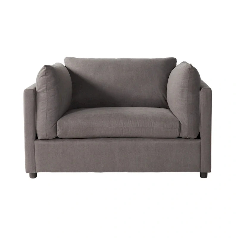Roundhill Furniture Enda Oversized Living Room Pillow Back Cuddler Arm Chair with Ottoman