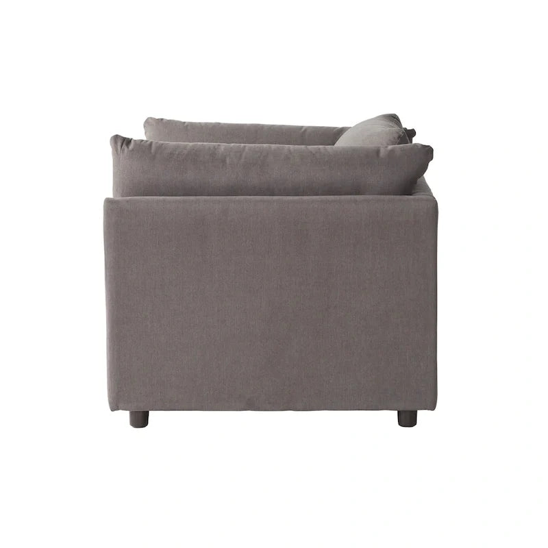 Roundhill Furniture Enda Oversized Living Room Pillow Back Cuddler Arm Chair with Ottoman