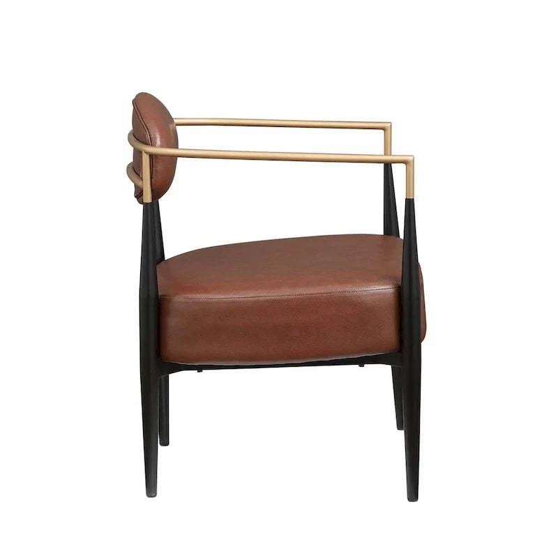 Boucle Dining Chair Living Room Chair with Thickened Plush Seat Cushion and Sleek Metal Frame