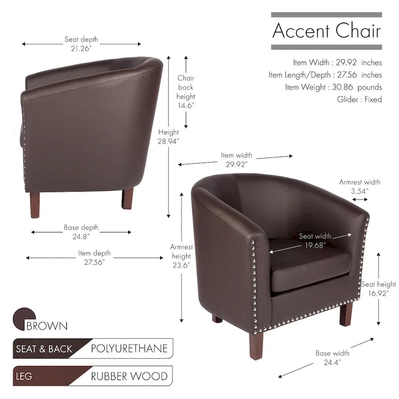 Carson Carrington Junsele PU Leather Accent Club Chair