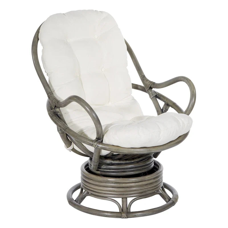 Rattan Swivel Rocker Chair