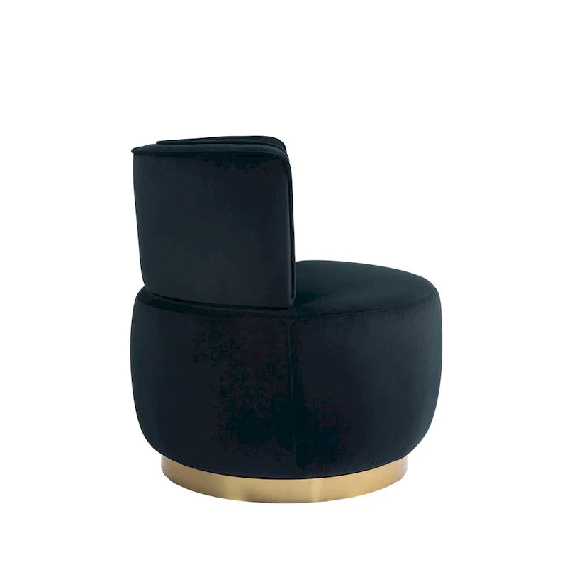 HOMEFUN Velvet Upholstered 360 Degree Swivel Armless Round Barrel Chairs