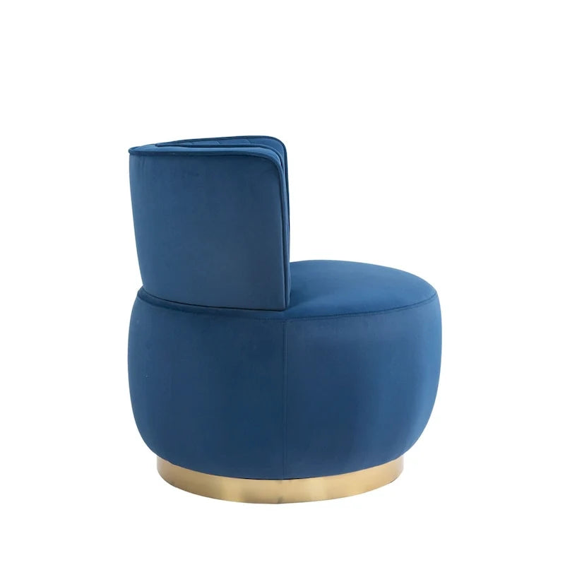 HOMEFUN Velvet Upholstered 360 Degree Swivel Armless Round Barrel Chairs