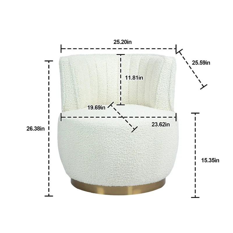 HOMEFUN Velvet Upholstered 360 Degree Swivel Armless Round Barrel Chairs