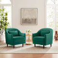VANOMi 28.34W Lot de 2 fauteuils d'appoint, fauteuil club en velours avec pieds en bois massif