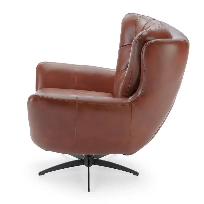 Cleveland Tufted Faux Leather Swivel Chair by Greyson Living