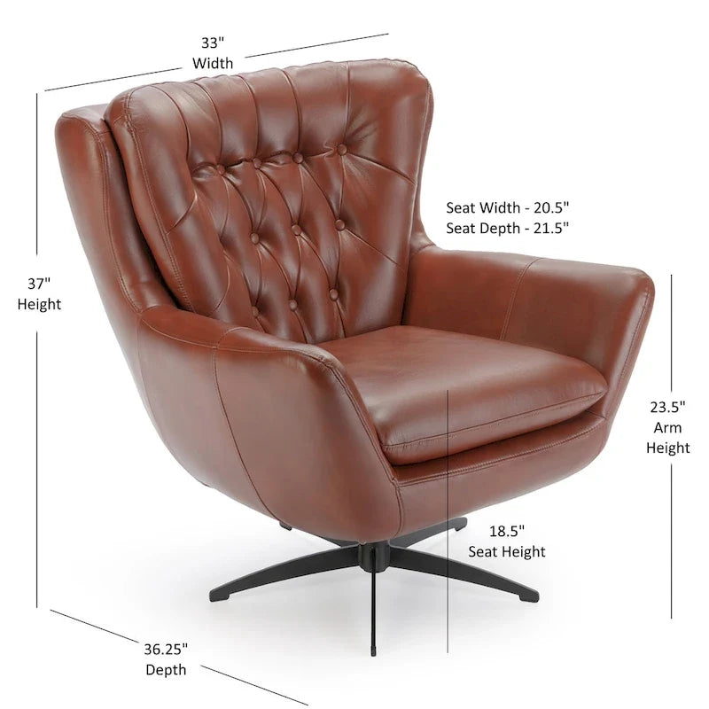 Cleveland Tufted Faux Leather Swivel Chair by Greyson Living