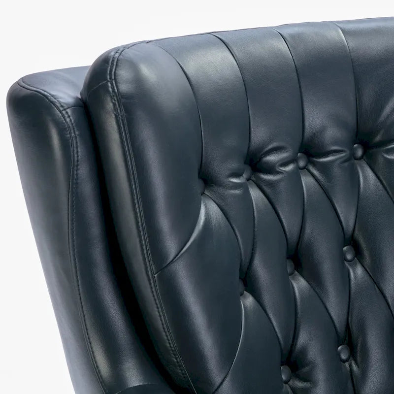 Cleveland Tufted Faux Leather Swivel Chair by Greyson Living