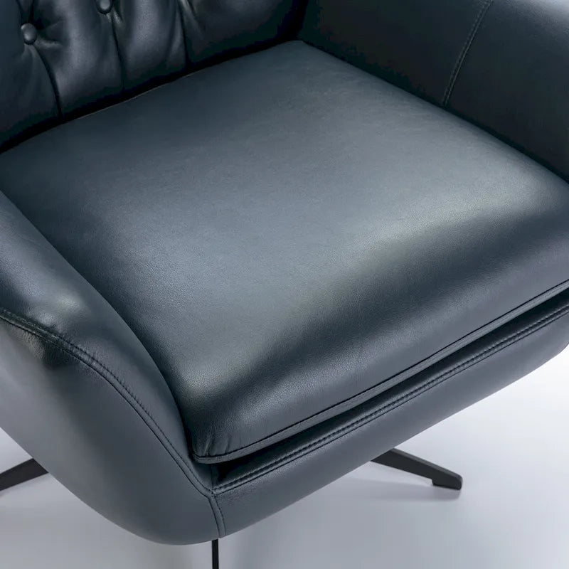 Cleveland Tufted Faux Leather Swivel Chair by Greyson Living