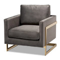 Silver Orchid Bryson Glam Velvet Fabric Armchair