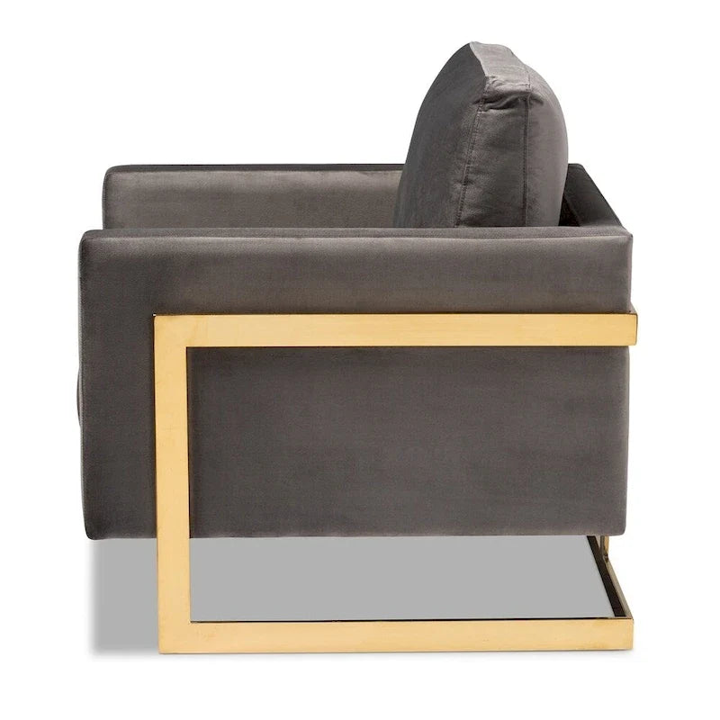 Silver Orchid Bryson Glam Velvet Fabric Armchair