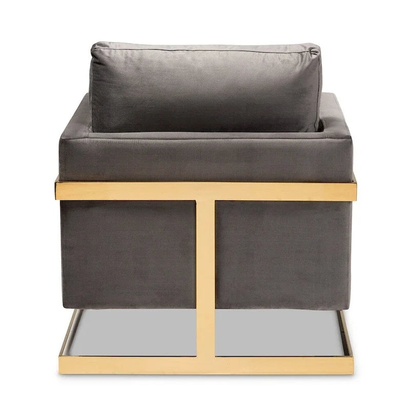 Silver Orchid Bryson Glam Velvet Fabric Armchair