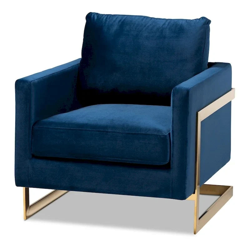 Silver Orchid Bryson Glam Velvet Fabric Armchair
