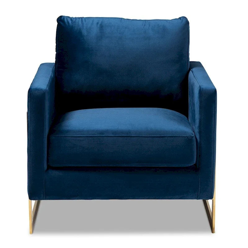 Silver Orchid Bryson Glam Velvet Fabric Armchair
