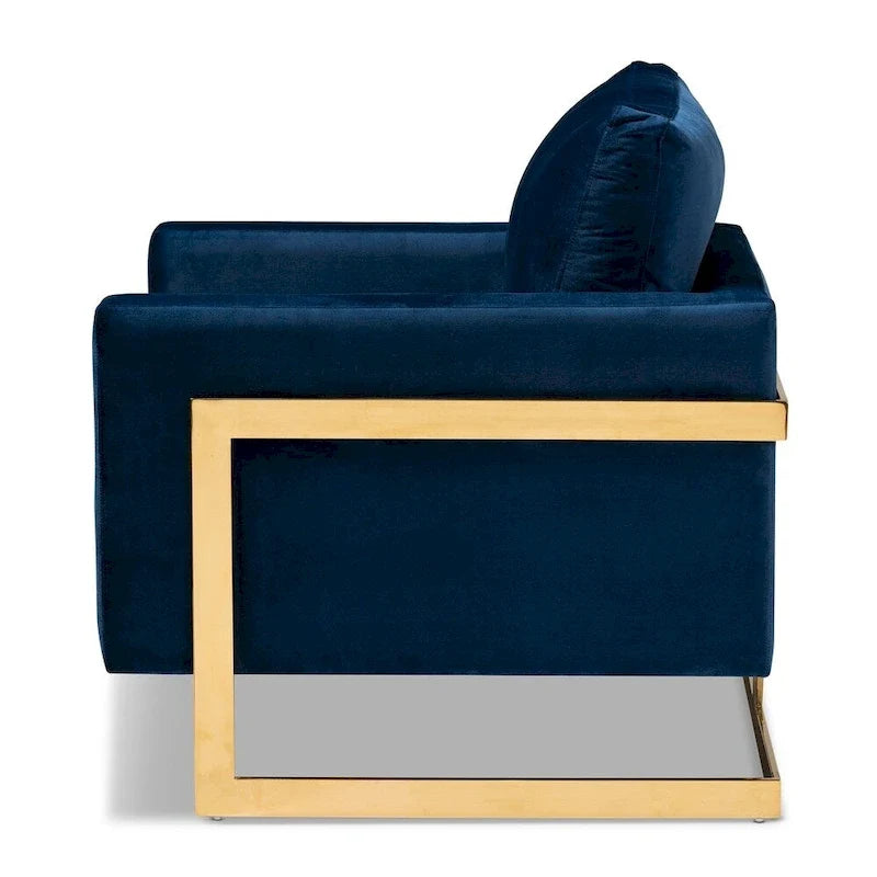 Silver Orchid Bryson Glam Velvet Fabric Armchair