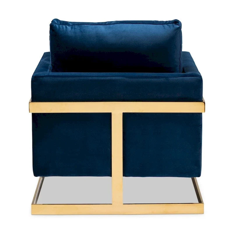 Silver Orchid Bryson Glam Velvet Fabric Armchair