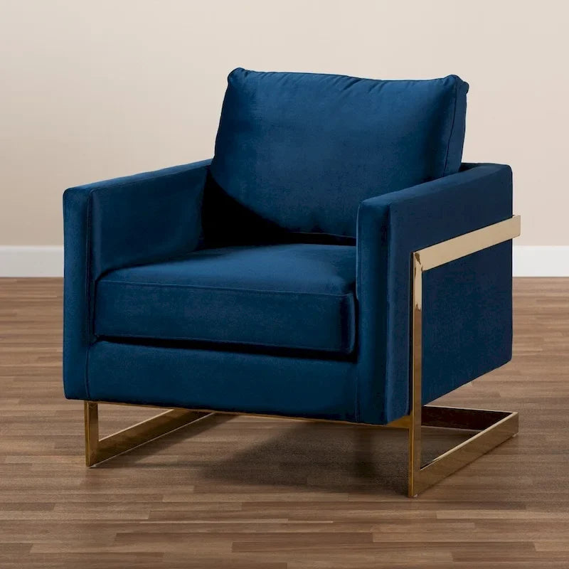 Silver Orchid Bryson Glam Velvet Fabric Armchair