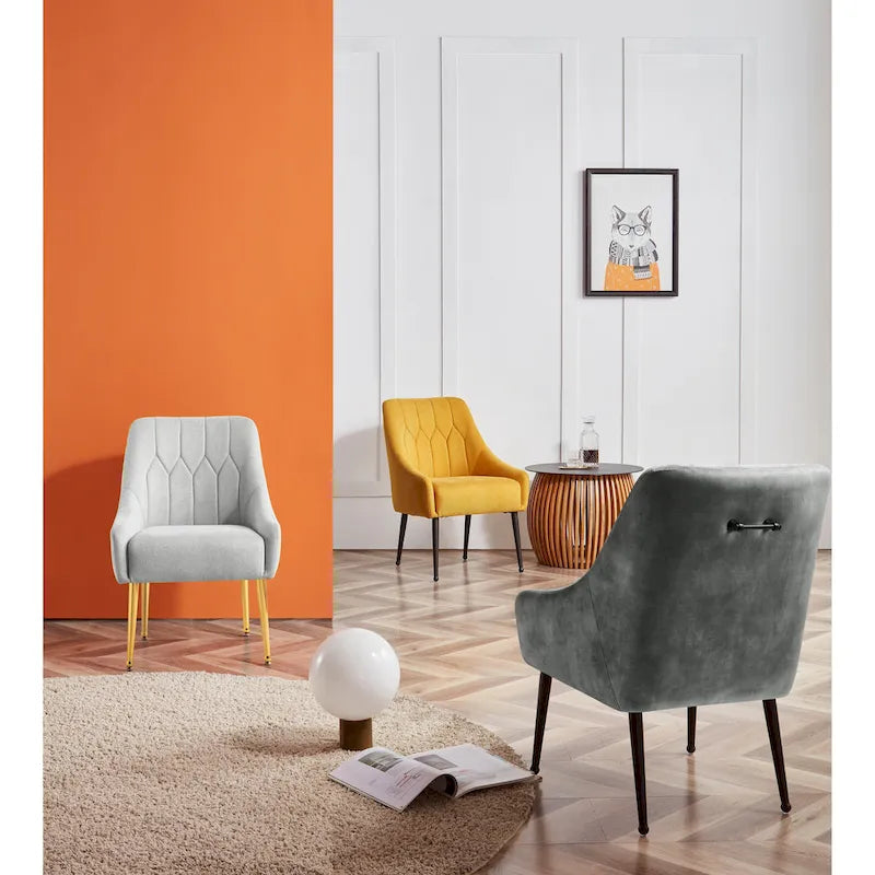Corvus Abigail Upholstered Accent Chair with Metal Legs