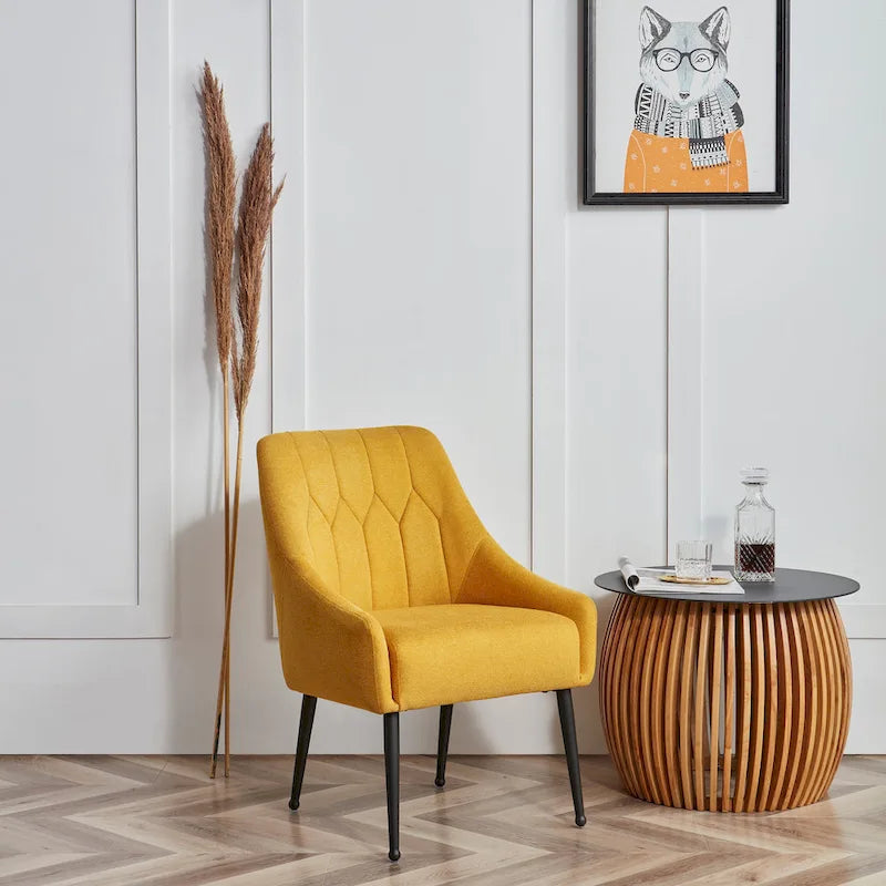 Corvus Abigail Upholstered Accent Chair with Metal Legs