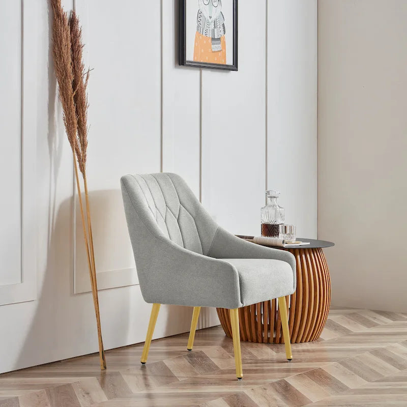 Corvus Abigail Upholstered Accent Chair with Metal Legs