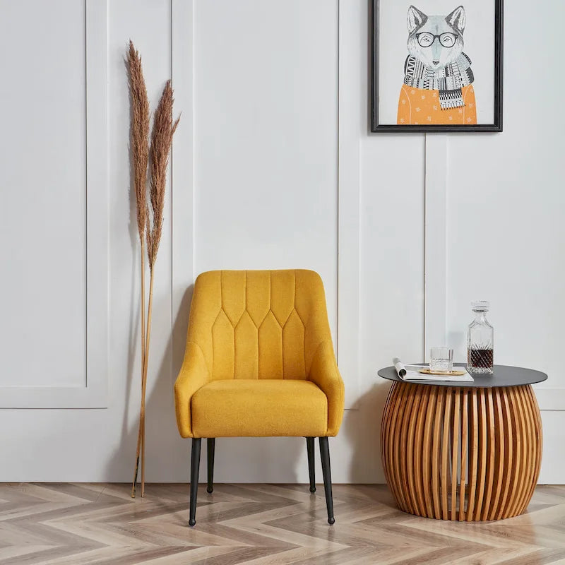 Corvus Abigail Upholstered Accent Chair with Metal Legs