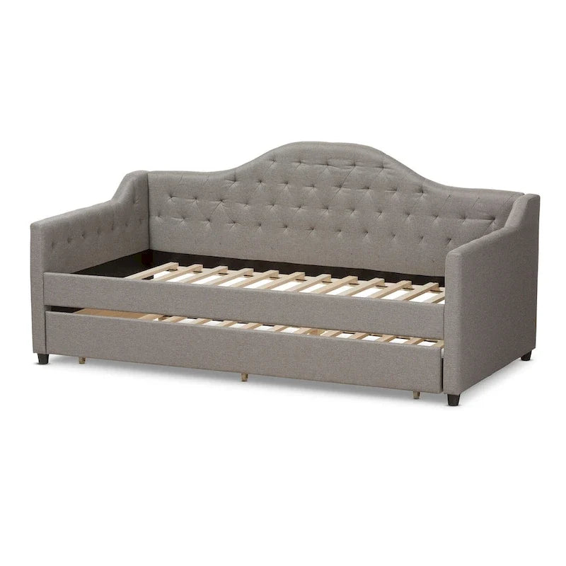 Lit de repos gigogne en tissu contemporain par Baxton Studio