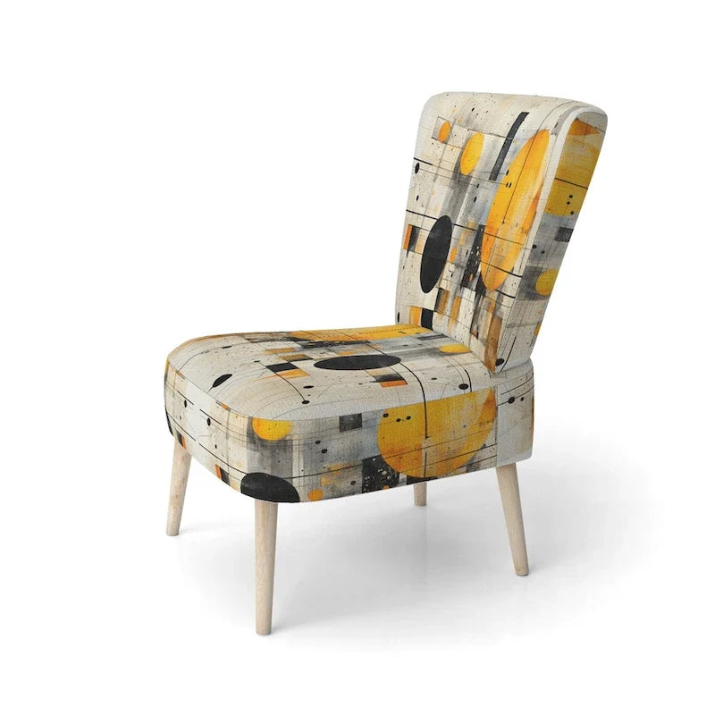 Chaise d'appoint Designart Geometric Abstraction III en tissu avec formes abstraites et chaise à accoudoirs moderne et contemporaine