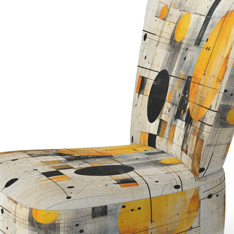 Chaise d'appoint Designart Geometric Abstraction III en tissu avec formes abstraites et chaise à accoudoirs moderne et contemporaine