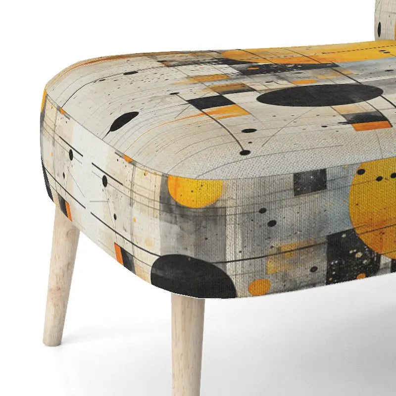 Chaise d'appoint Designart Geometric Abstraction III en tissu avec formes abstraites et chaise à accoudoirs moderne et contemporaine