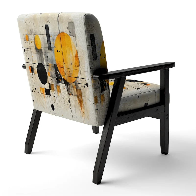 Chaise d'appoint Designart Geometric Abstraction III en tissu avec formes abstraites et chaise à accoudoirs moderne et contemporaine
