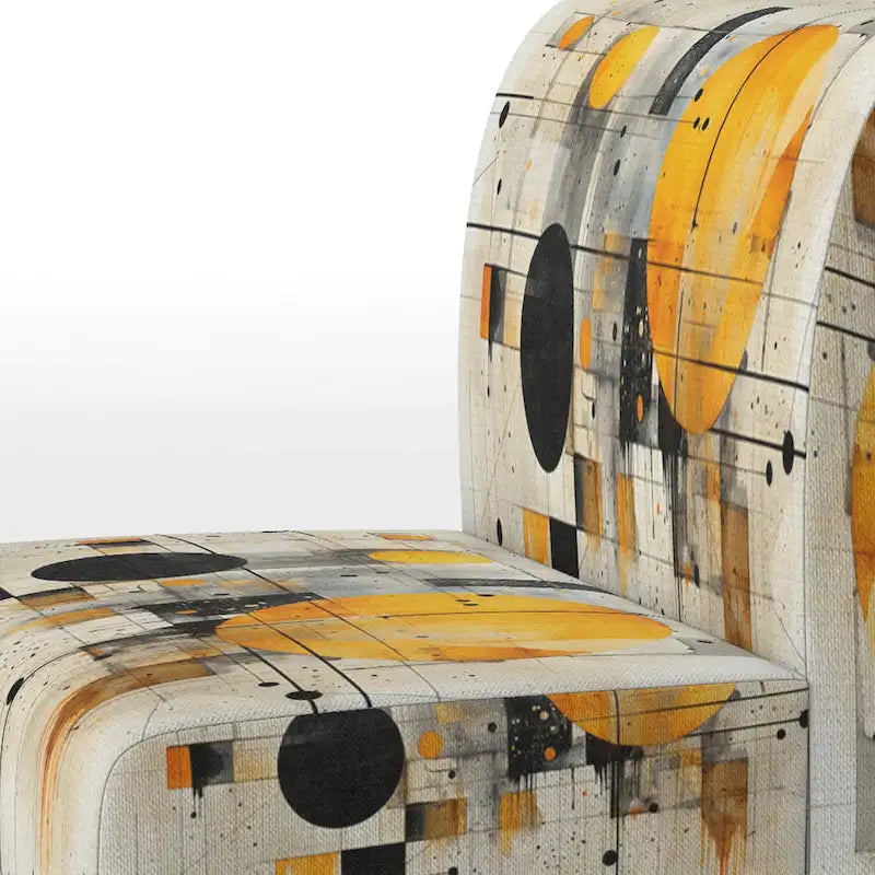 Chaise d'appoint Designart Geometric Abstraction III en tissu avec formes abstraites et chaise à accoudoirs moderne et contemporaine
