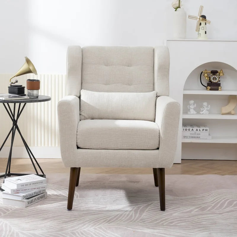 Chenille Fabric Accent Chair with Arm