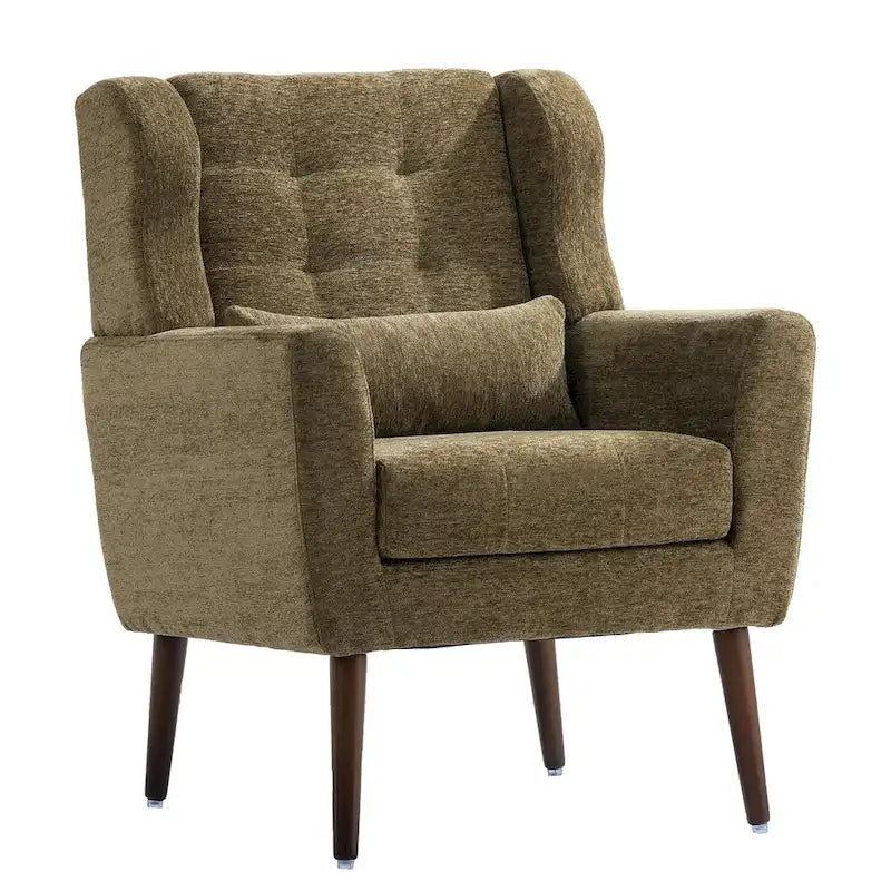 Chenille Fabric Accent Chair with Arm