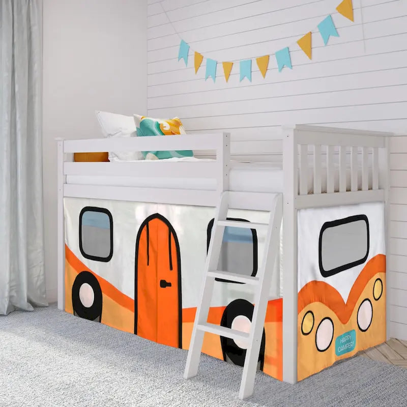 Tenda con stampa furgone camper di cotone per sottoletto Max e Lily